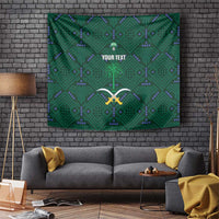 Custom Saudi Arabia Football Tapestry 2026 Arabian Falcons Sporty Version - Wonder Print Shop