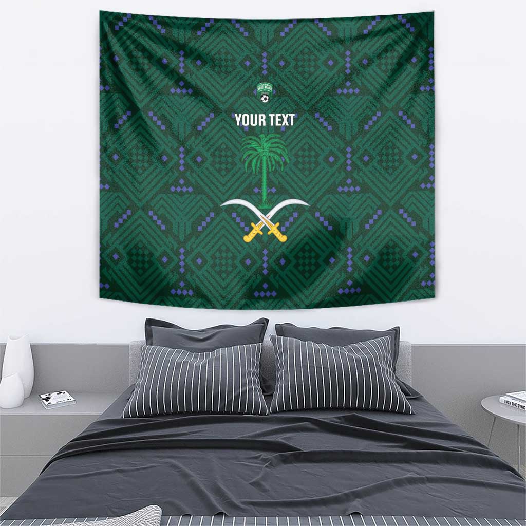 Custom Saudi Arabia Football Tapestry 2026 Arabian Falcons Sporty Version - Wonder Print Shop