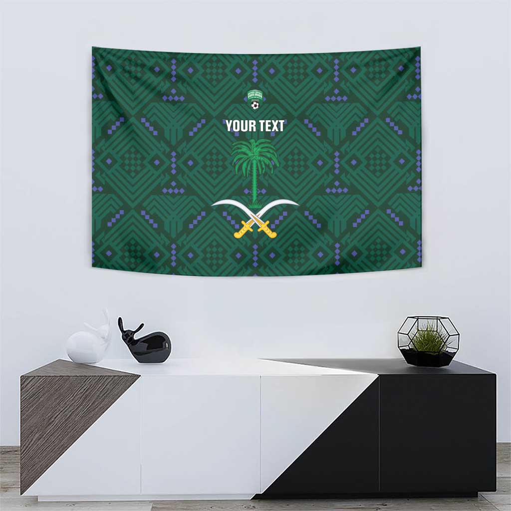 Custom Saudi Arabia Football Tapestry 2026 Arabian Falcons Sporty Version - Wonder Print Shop