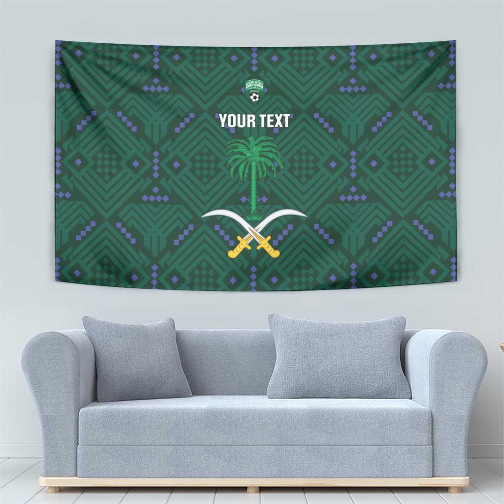 Custom Saudi Arabia Football Tapestry 2026 Arabian Falcons Sporty Version - Wonder Print Shop
