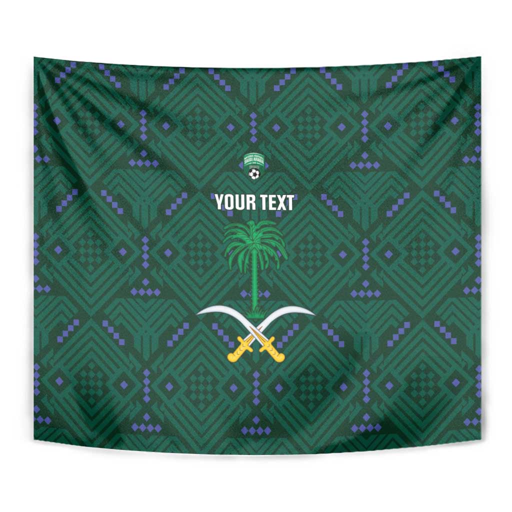 Custom Saudi Arabia Football Tapestry 2026 Arabian Falcons Sporty Version - Wonder Print Shop