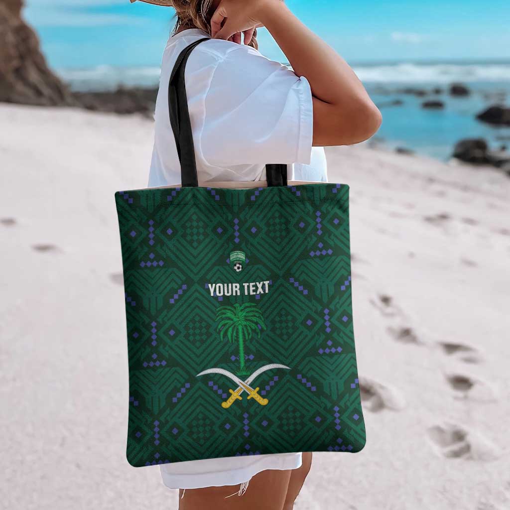 Custom Saudi Arabia Football Tote Bag 2026 Arabian Falcons Sporty Version - Wonder Print Shop