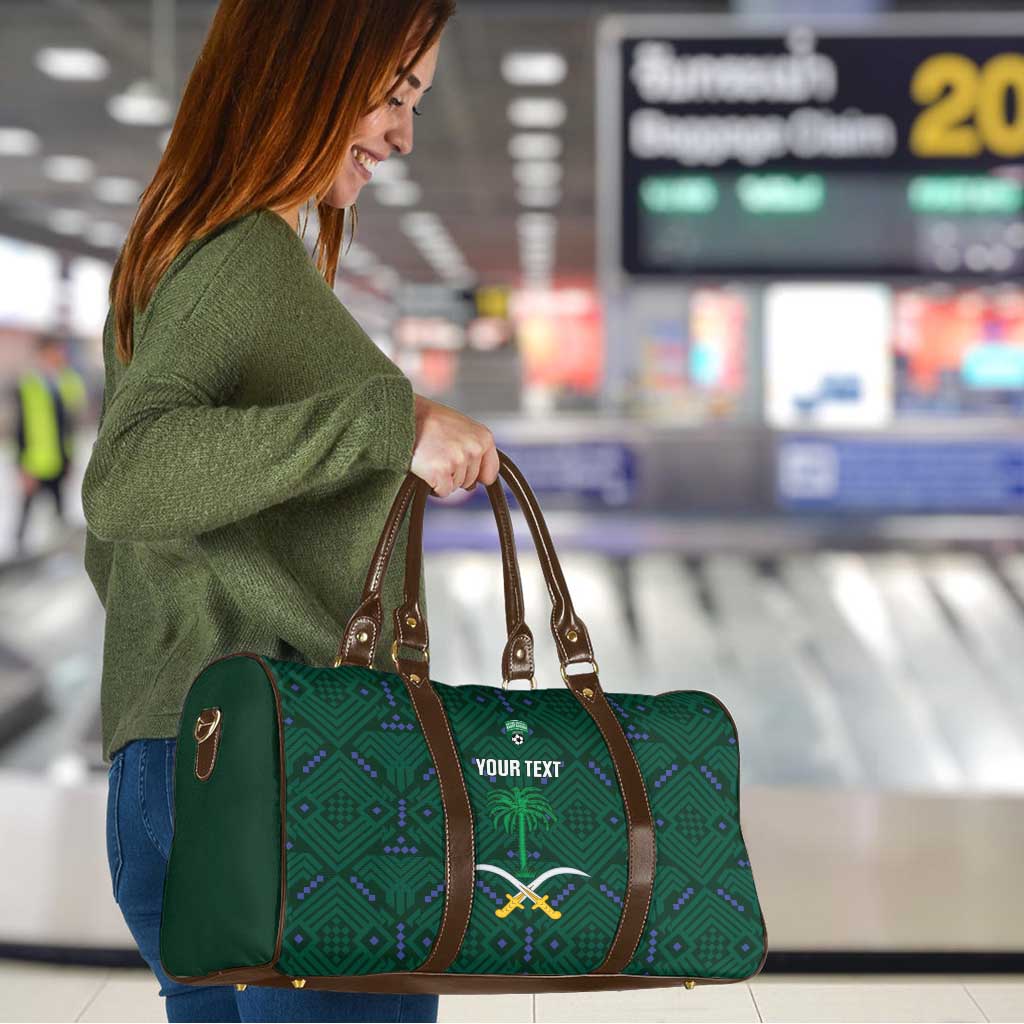 Custom Saudi Arabia Football Travel Bag 2026 Arabian Falcons Sporty Version - Wonder Print Shop