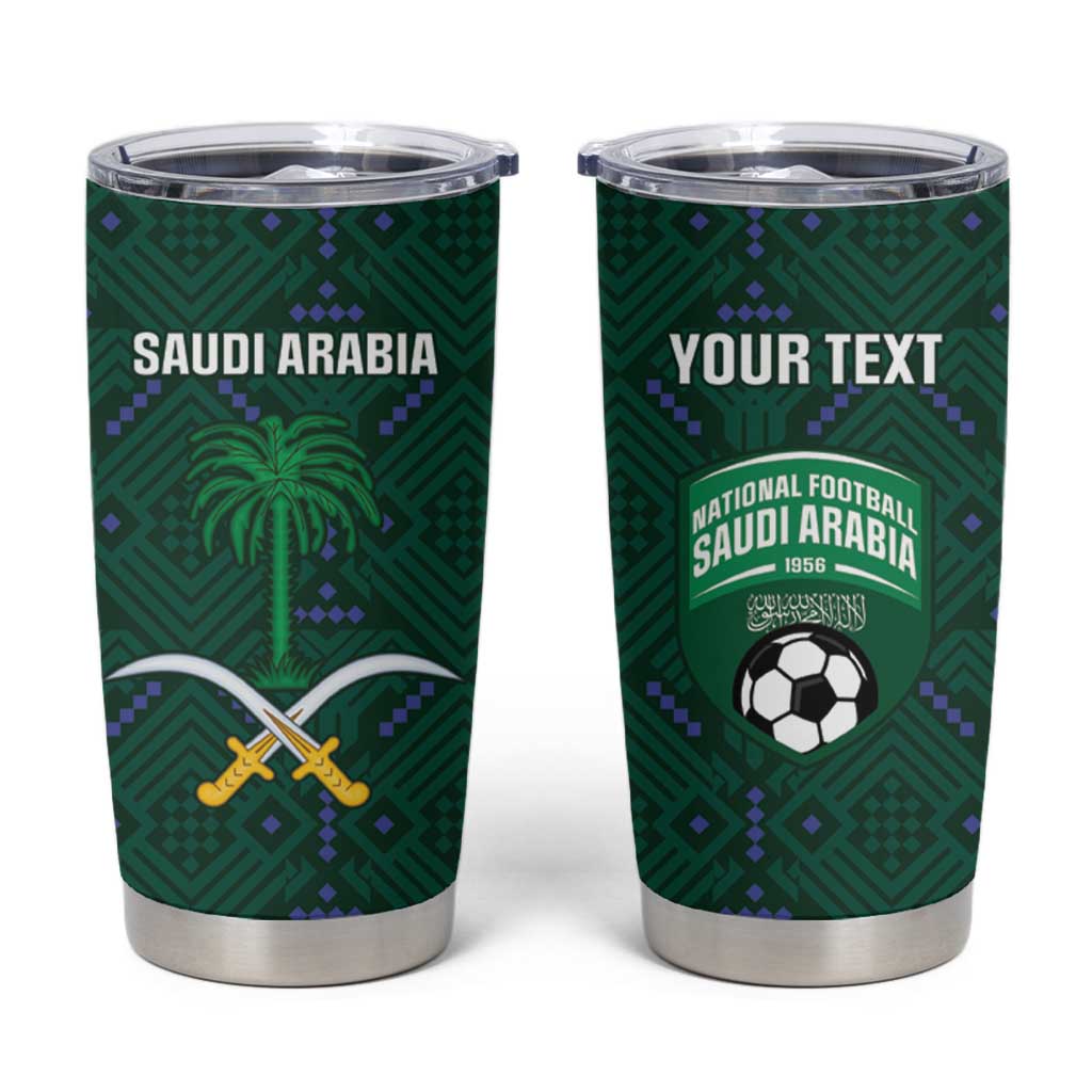 Custom Saudi Arabia Football Tumbler Cup 2026 Arabian Falcons Sporty Version - Wonder Print Shop