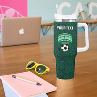 Custom Saudi Arabia Football Tumbler With Handle 2026 Arabian Falcons Sporty Version - Wonder Print Shop