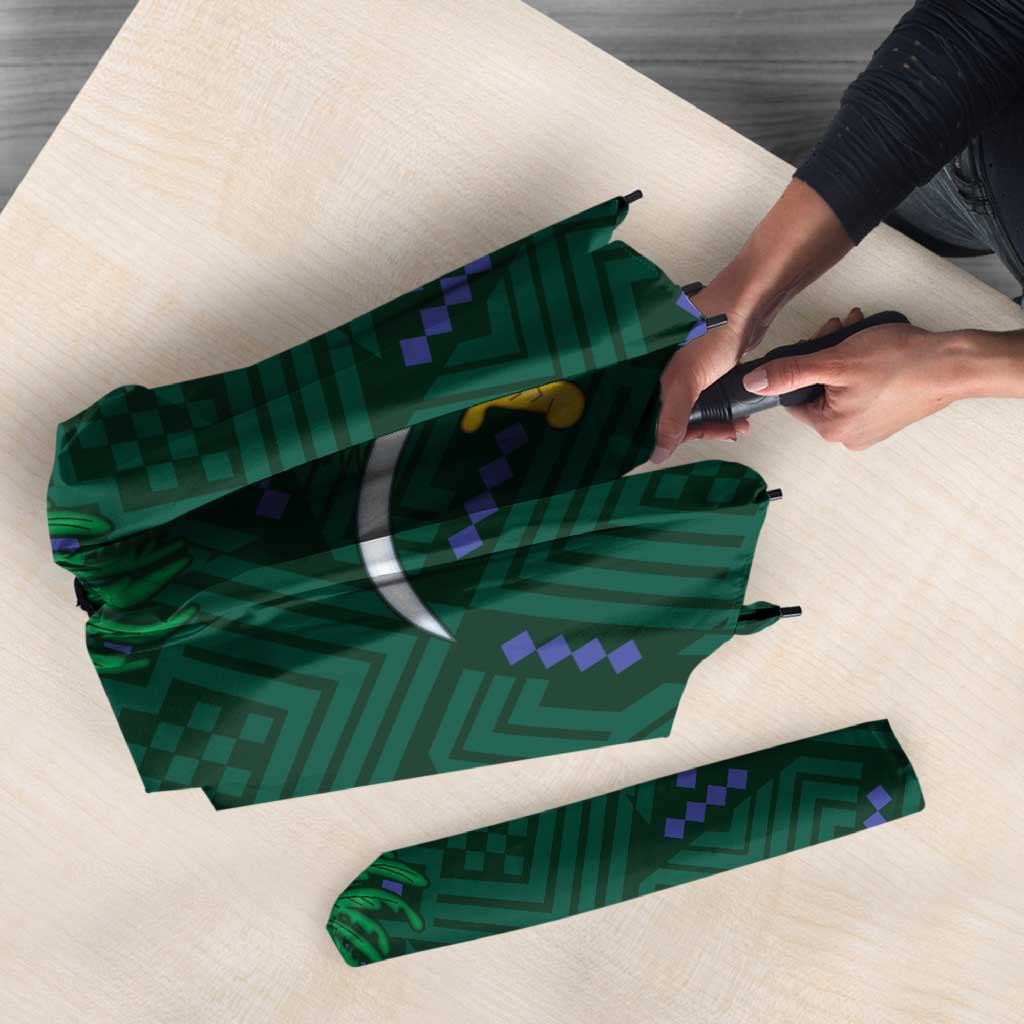 Custom Saudi Arabia Football Umbrella 2026 Arabian Falcons Sporty Version - Wonder Print Shop