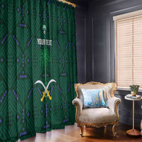 Custom Saudi Arabia Football Window Curtain 2026 Arabian Falcons Sporty Version - Wonder Print Shop