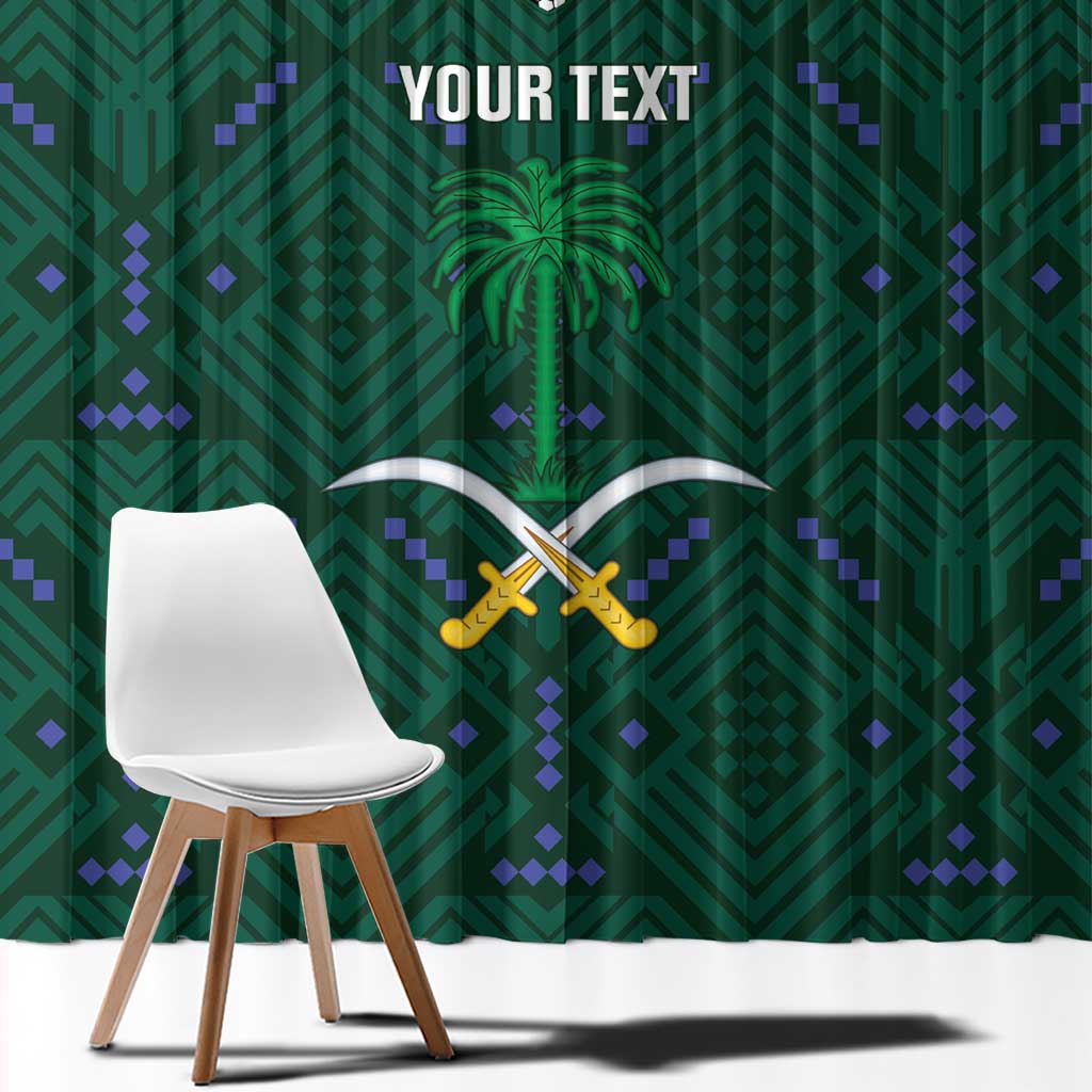Custom Saudi Arabia Football Window Curtain 2026 Arabian Falcons Sporty Version - Wonder Print Shop