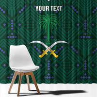 Custom Saudi Arabia Football Window Curtain 2026 Arabian Falcons Sporty Version - Wonder Print Shop