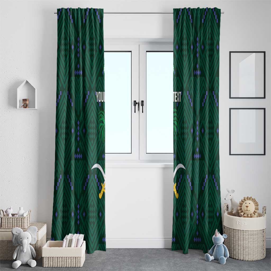 Custom Saudi Arabia Football Window Curtain 2026 Arabian Falcons Sporty Version - Wonder Print Shop