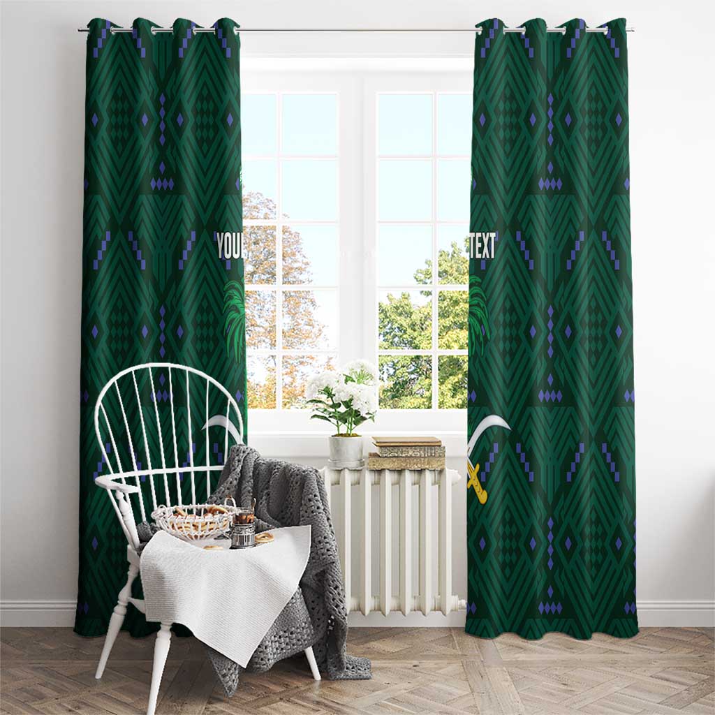 Custom Saudi Arabia Football Window Curtain 2026 Arabian Falcons Sporty Version - Wonder Print Shop