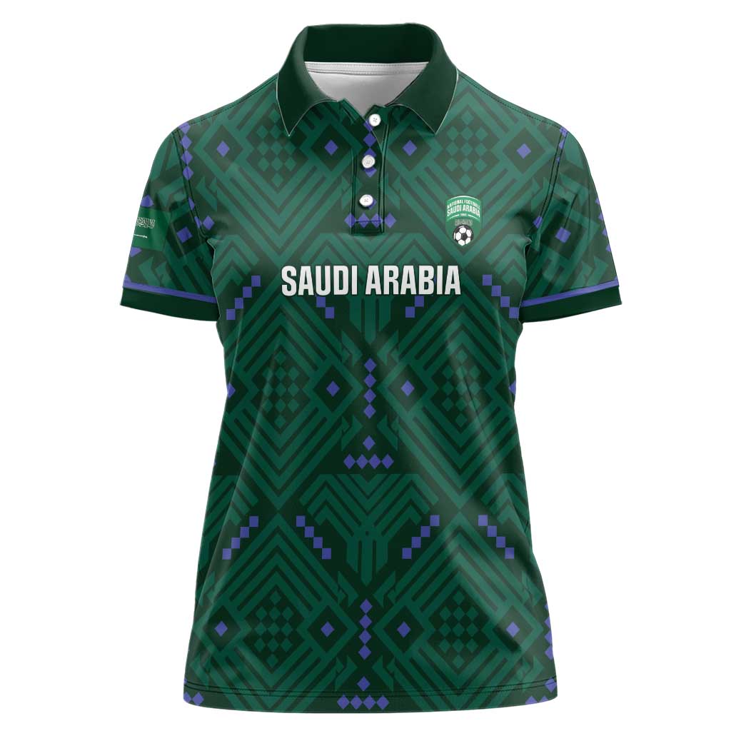 Custom Saudi Arabia Football Women Polo Shirt 2026 Arabian Falcons Sporty Version - Wonder Print Shop