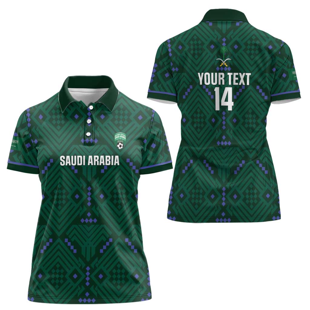 Custom Saudi Arabia Football Women Polo Shirt 2026 Arabian Falcons Sporty Version - Wonder Print Shop