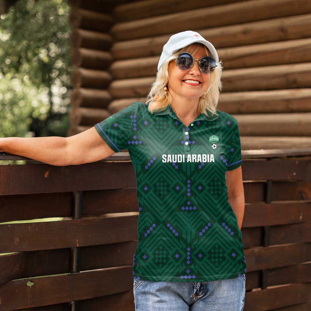 Custom Saudi Arabia Football Women Polo Shirt 2026 Arabian Falcons Sporty Version - Wonder Print Shop