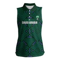 Custom Saudi Arabia Football Women Sleeveless Polo Shirt 2026 Arabian Falcons Sporty Version - Wonder Print Shop