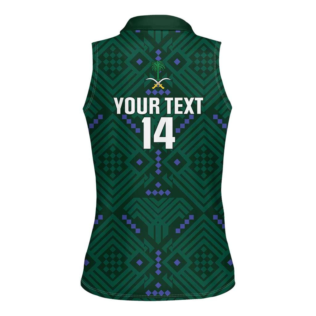 Custom Saudi Arabia Football Women Sleeveless Polo Shirt 2026 Arabian Falcons Sporty Version - Wonder Print Shop