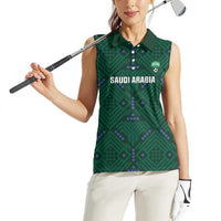 Custom Saudi Arabia Football Women Sleeveless Polo Shirt 2026 Arabian Falcons Sporty Version - Wonder Print Shop