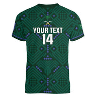 Custom Saudi Arabia Football Women V-Neck T-Shirt 2026 Arabian Falcons Sporty Version - Wonder Print Shop