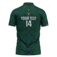 Custom Saudi Arabia Football Zipper Polo Shirt 2026 Arabian Falcons Sporty Version - Wonder Print Shop