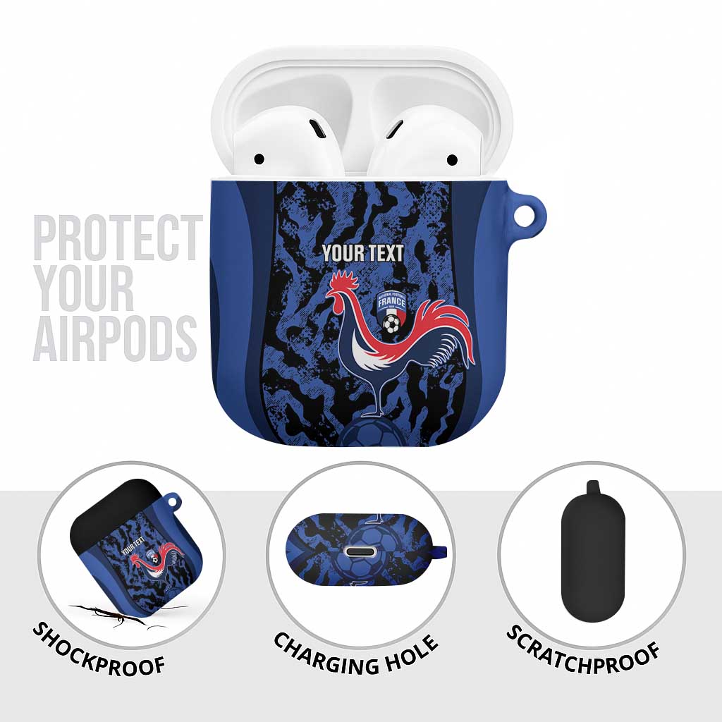 Custom France Football AirPods Case 2026 Allez Les Bleus Rooster Grunge - Wonder Print Shop
