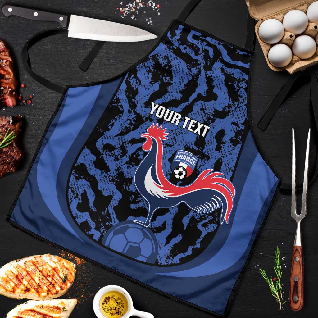 Custom France Football Apron 2026 Allez Les Bleus Rooster Grunge - Wonder Print Shop