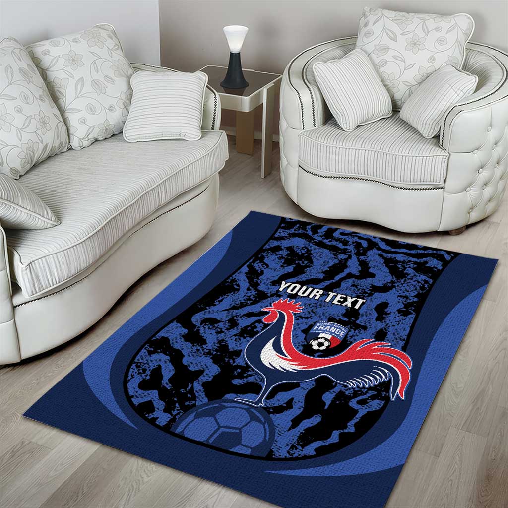 Custom France Football Area Rug 2026 Allez Les Bleus Rooster Grunge - Wonder Print Shop
