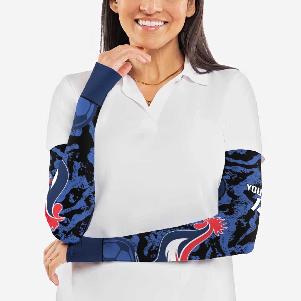 Custom France Football Arm Sleeves 2026 Allez Les Bleus Rooster Grunge - Wonder Print Shop