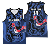 Custom France Football Basketball Jersey 2026 Allez Les Bleus Rooster Grunge - Wonder Print Shop