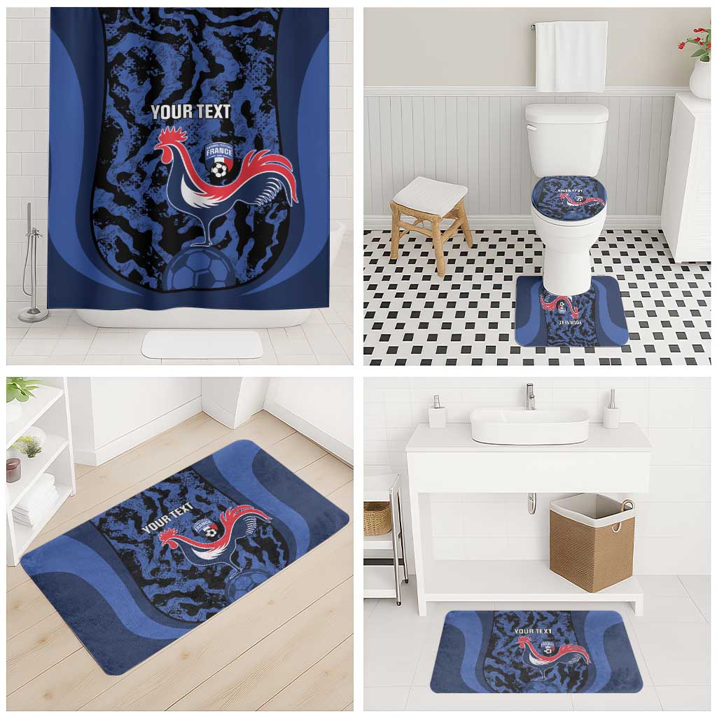 Custom France Football Bathroom Set 2026 Allez Les Bleus Rooster Grunge - Wonder Print Shop