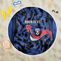 Custom France Football Beach Blanket 2026 Allez Les Bleus Rooster Grunge - Wonder Print Shop