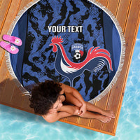 Custom France Football Beach Blanket 2026 Allez Les Bleus Rooster Grunge - Wonder Print Shop
