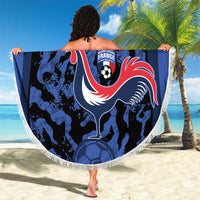 Custom France Football Beach Blanket 2026 Allez Les Bleus Rooster Grunge - Wonder Print Shop