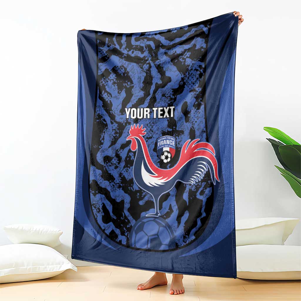 Custom France Football Blanket 2026 Allez Les Bleus Rooster Grunge - Wonder Print Shop