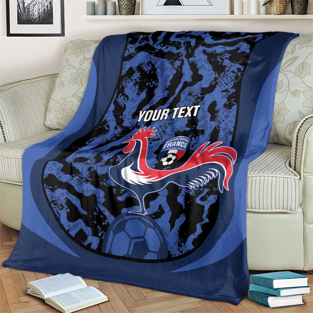 Custom France Football Blanket 2026 Allez Les Bleus Rooster Grunge - Wonder Print Shop