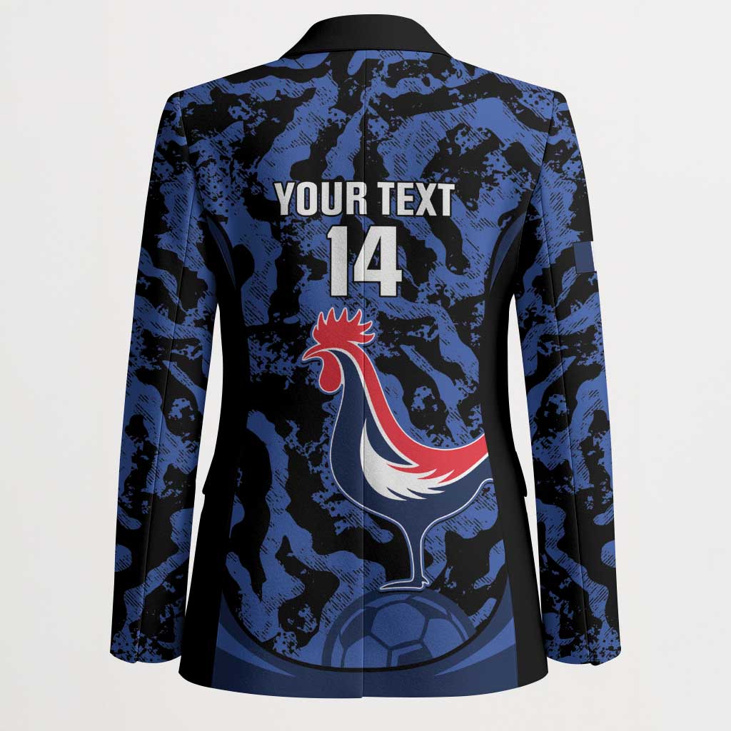 Custom France Football Blazer 2026 Allez Les Bleus Rooster Grunge - Wonder Print Shop