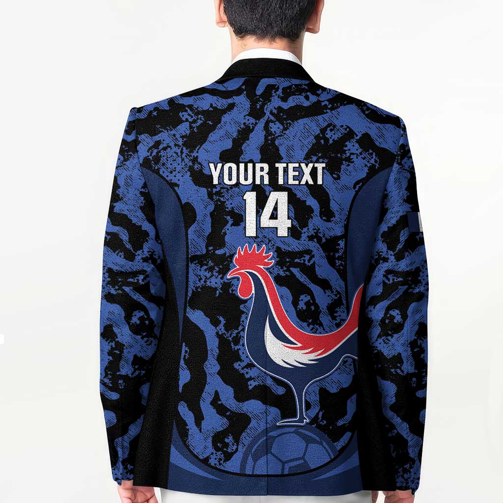 Custom France Football Blazer 2026 Allez Les Bleus Rooster Grunge - Wonder Print Shop