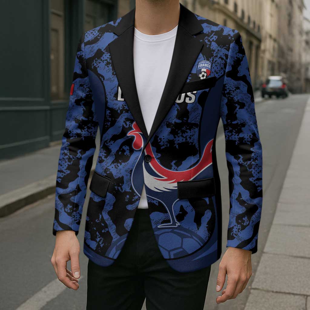 Custom France Football Blazer 2026 Allez Les Bleus Rooster Grunge - Wonder Print Shop