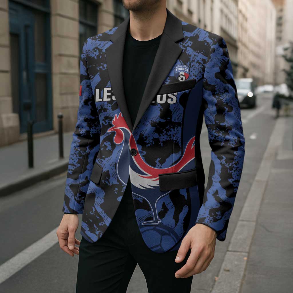 Custom France Football Blazer 2026 Allez Les Bleus Rooster Grunge - Wonder Print Shop
