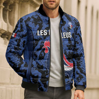 Custom France Football Bomber Puffer Jacket 2026 Allez Les Bleus Rooster Grunge - Wonder Print Shop