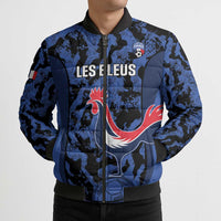 Custom France Football Bomber Puffer Jacket 2026 Allez Les Bleus Rooster Grunge - Wonder Print Shop