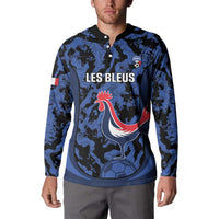 Custom France Football Button Sweatshirt 2026 Allez Les Bleus Rooster Grunge - Wonder Print Shop