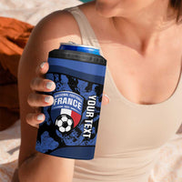 Custom France Football 4 in 1 Can Cooler Tumbler 2026 Allez Les Bleus Rooster Grunge - Wonder Print Shop