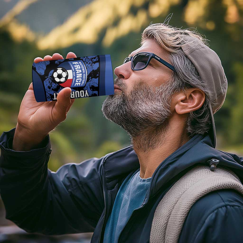 Custom France Football 4 in 1 Can Cooler Tumbler 2026 Allez Les Bleus Rooster Grunge - Wonder Print Shop