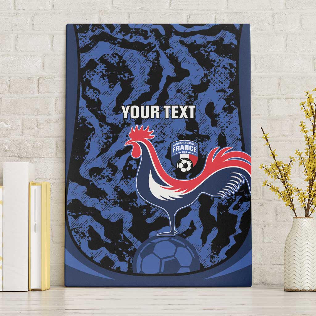 Custom France Football Canvas Wall Art 2026 Allez Les Bleus Rooster Grunge - Wonder Print Shop