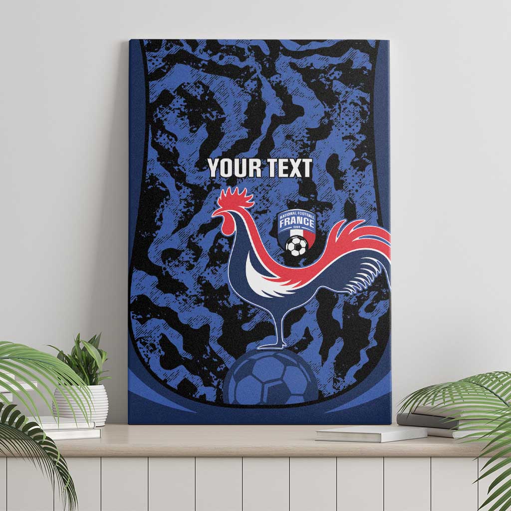 Custom France Football Canvas Wall Art 2026 Allez Les Bleus Rooster Grunge - Wonder Print Shop