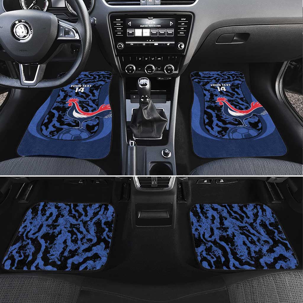 Custom France Football Car Mats 2026 Allez Les Bleus Rooster Grunge - Wonder Print Shop