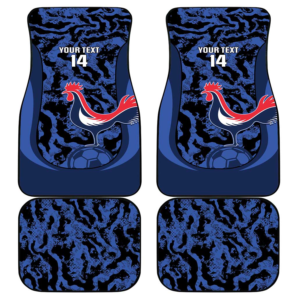 Custom France Football Car Mats 2026 Allez Les Bleus Rooster Grunge - Wonder Print Shop