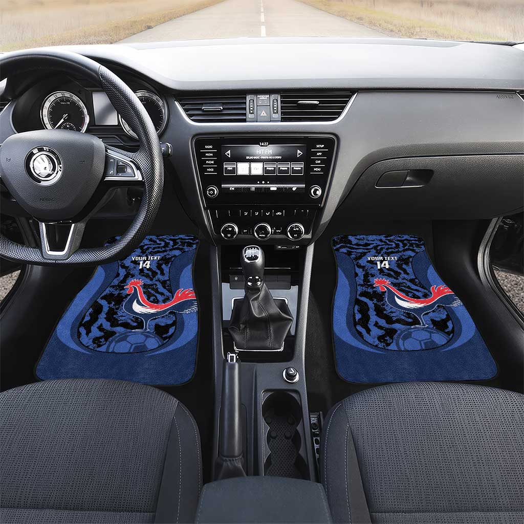 Custom France Football Car Mats 2026 Allez Les Bleus Rooster Grunge - Wonder Print Shop