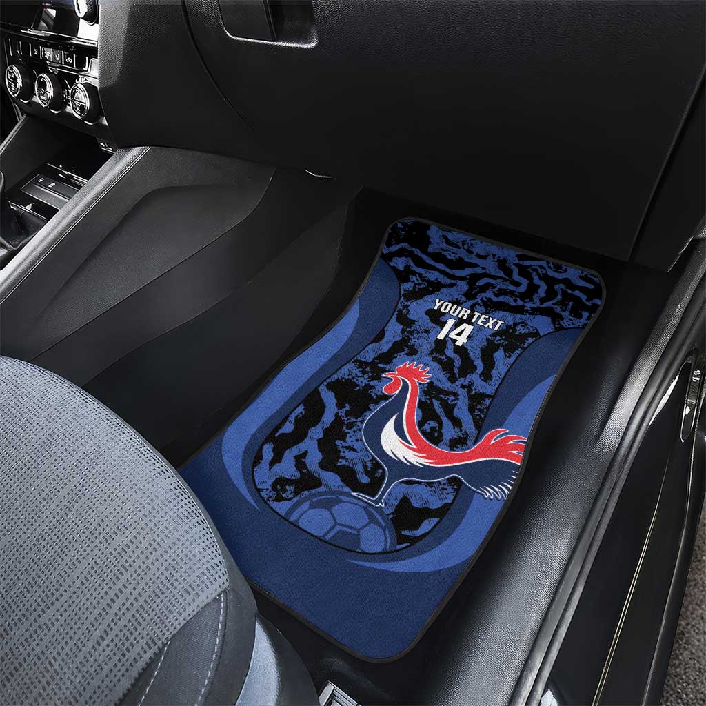 Custom France Football Car Mats 2026 Allez Les Bleus Rooster Grunge - Wonder Print Shop