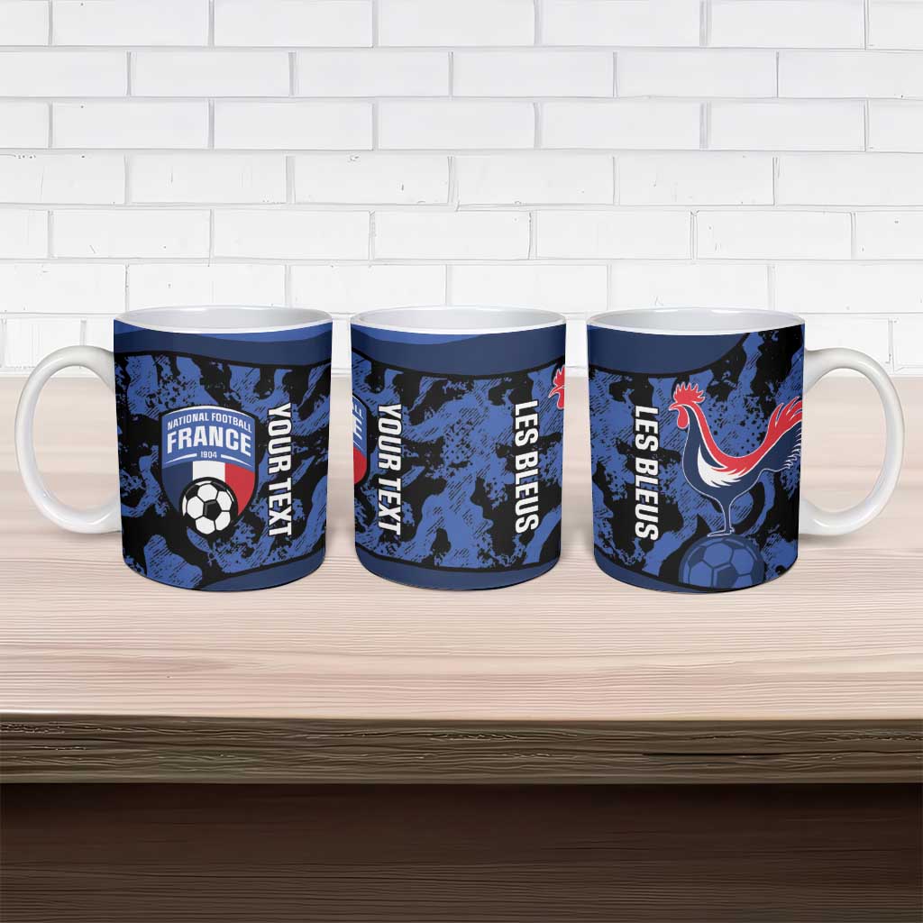 Custom France Football Ceramic Mug 2026 Allez Les Bleus Rooster Grunge - Wonder Print Shop
